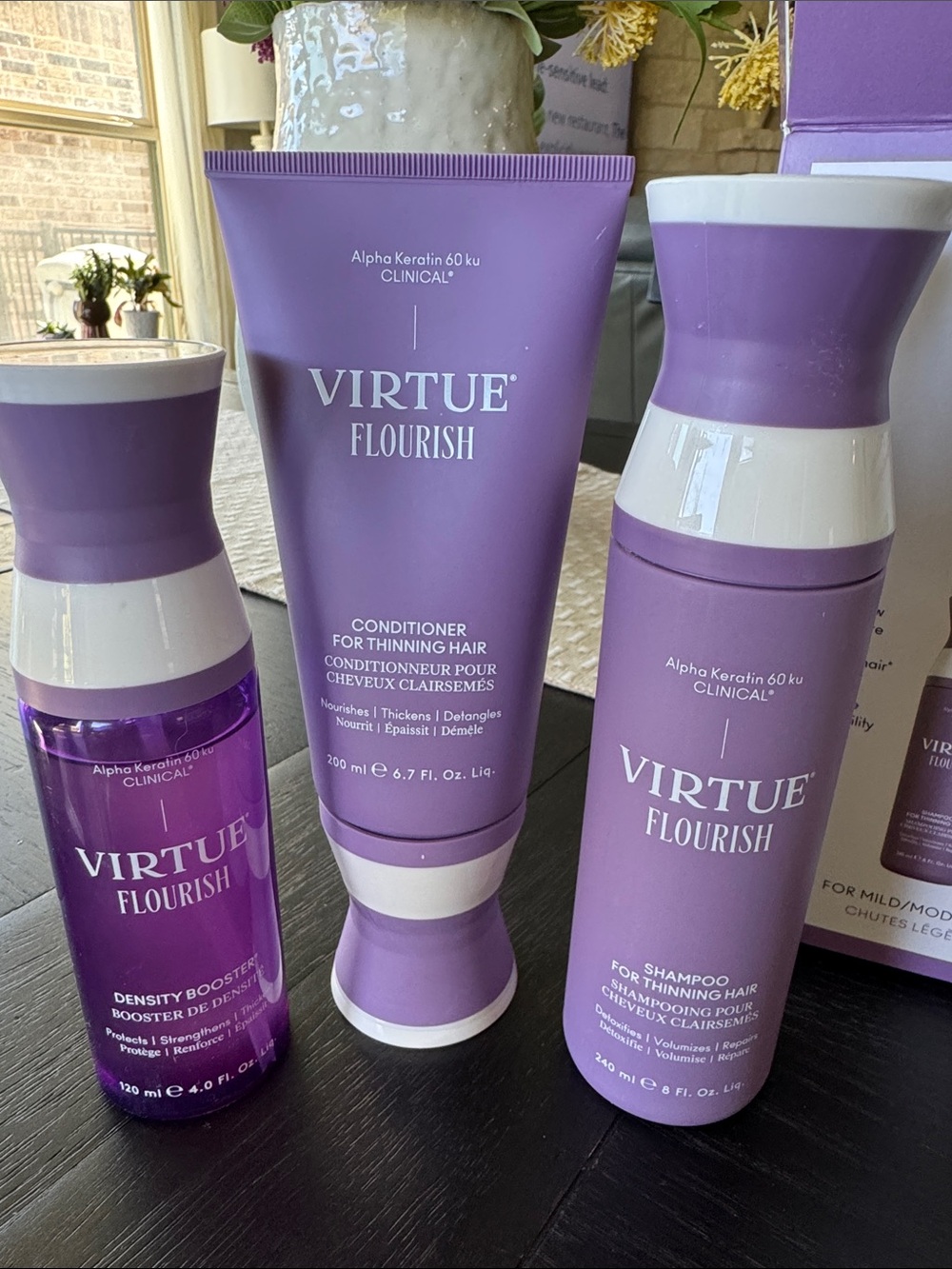 Virtue Flourish Purple Shampoo & Conditioner Set for Thinning Hair
